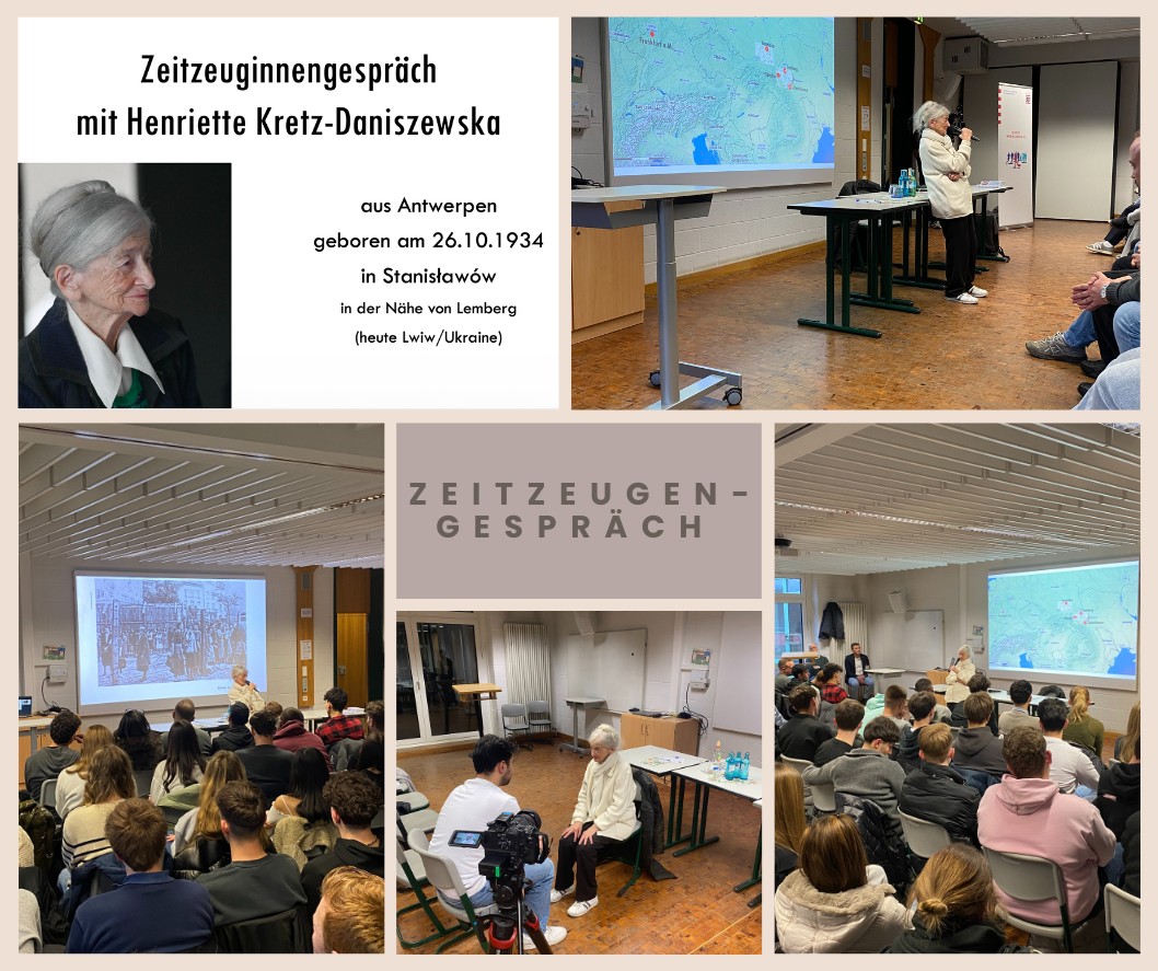 Die Zeitzeugin Henriette Kretz-Daniszewka im Gespräch mit den Schülerinnen und Schülern der PPC.